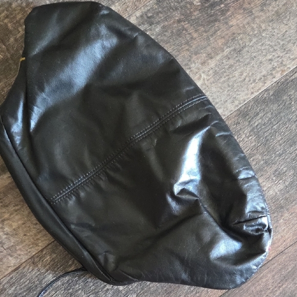 Vintage Patchwork  Black Leather Crossbody with Multicolor Accents - Picture 8 of 8